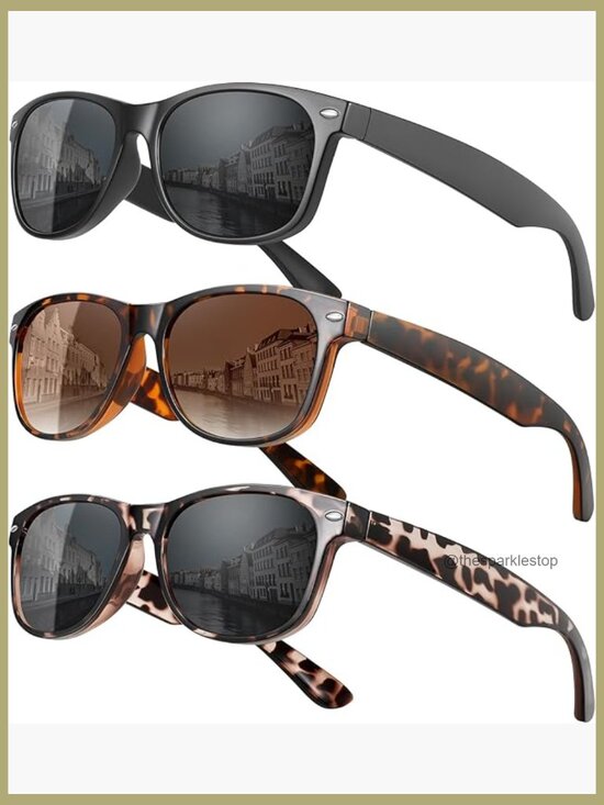 Polarized Sunglasses with UV Protection, Retro Square Frame main image 7